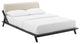 Walnut Beige Luella Queen Upholstered Fabric Platform Bed