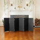 3 ft. Short Woven Fiber Room Divider 6 Panel Black