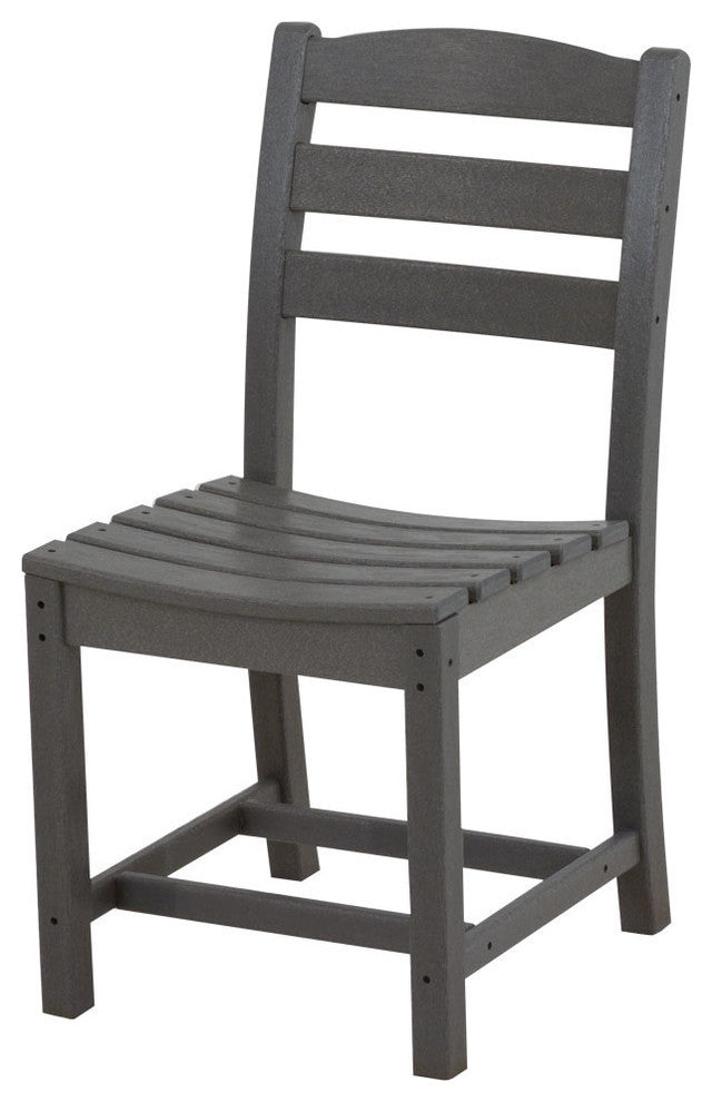 Polywood La Casa Cafe Dining Side Chair, Slate Gray