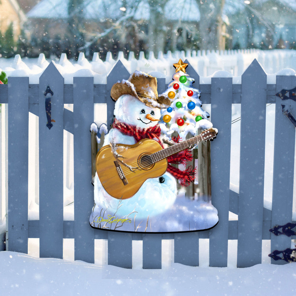 Guitar Rocker Snowman Wall and Door Hanger by Dona Gelsinger