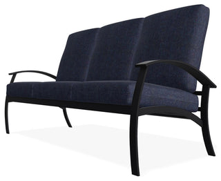 Belle Isle Cushion 3-Seat Outdoor Sofa, Indigo/Black