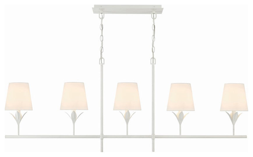 CRYSTORAMA Broche 5 Light Matte White Chandelier