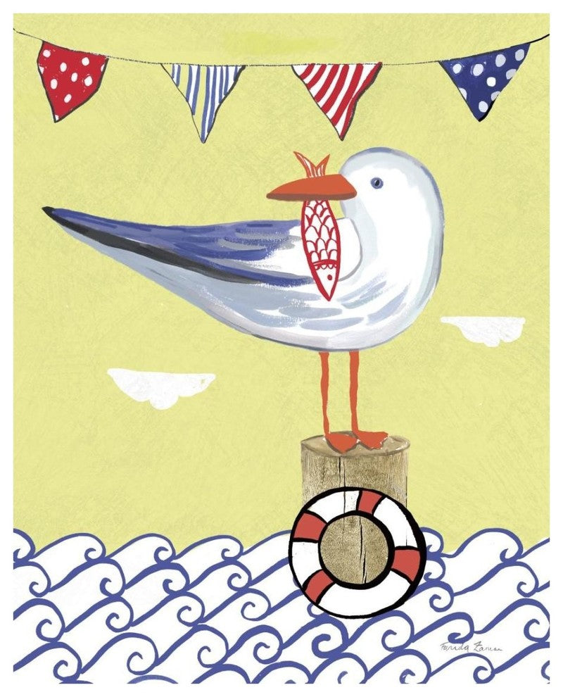 "Coastal Bird II" Digital Paper Print by Farida Zaman, 24"x30"