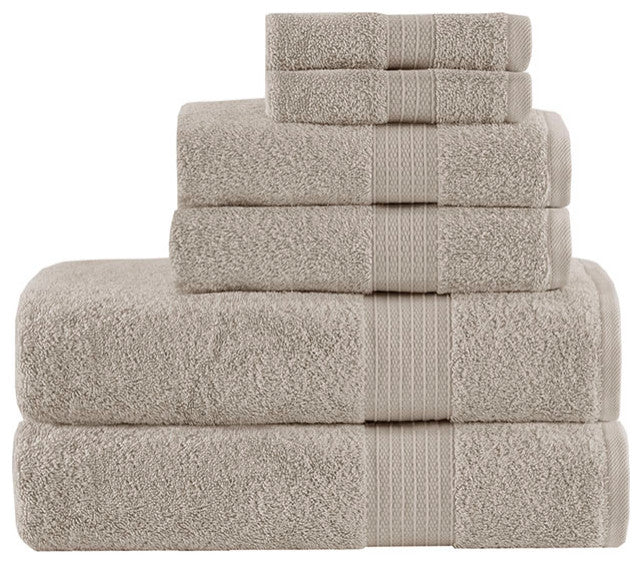Madison Park Organic 6 Piece Organic Cotton Towel Set, Tan