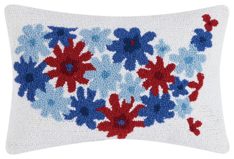 Usa Flowers Hook Pillow