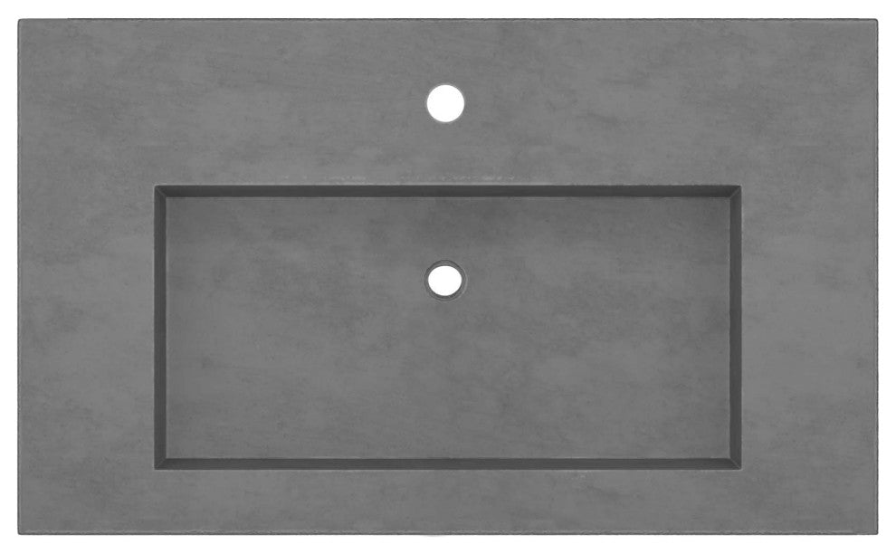 36" Capistrano Vanity Top with Integral Sink, Slate, Single Faucet Hole
