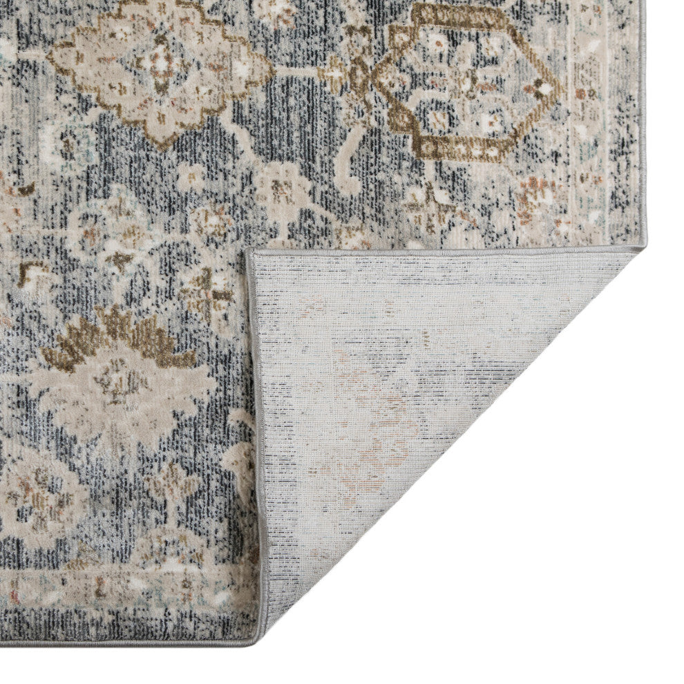 Fairmont Mella Area Rug, Dark Gray, 5'3" x 7'10", Bordered
