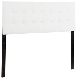 Novo 2 Faux Leather Adjustable Headboard, White, King