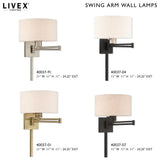 Livex Lighting Black 1-Light Swing Arm Wall Lamp