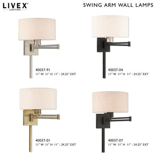Livex Lighting Black 1-Light Swing Arm Wall Lamp