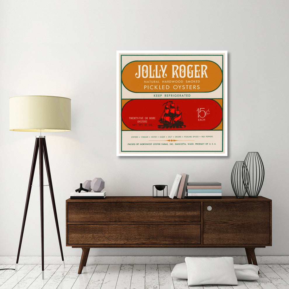 "Jolly Roger Pickled Oysters" Digital Paper Print by Retrolabel, 46"x44"