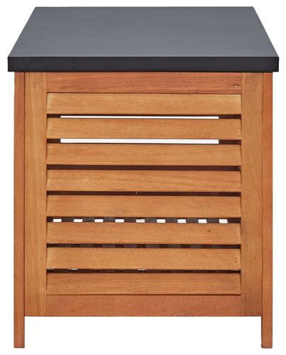 vidaXL Patio Storage Box Entryway Outdoor Storage Chest Solid Wood Eucalyptus