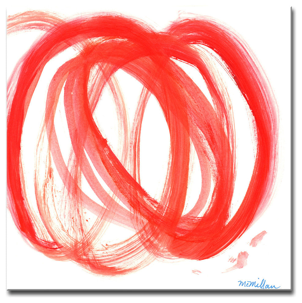 Orange Swirl I' Ready2HangArt Canvas by Leslie Owens, 40"x40"