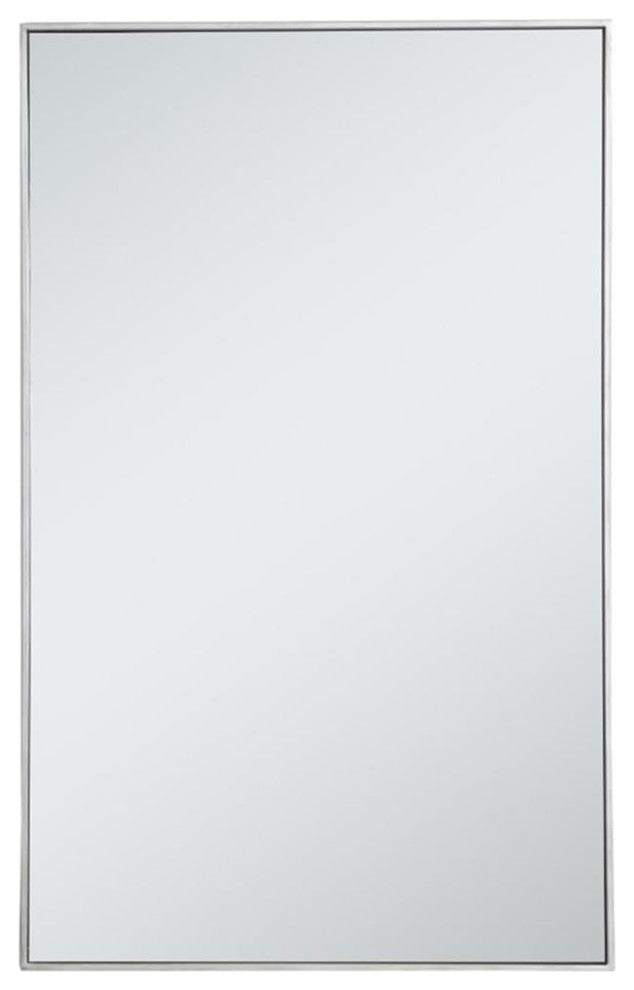 Elegant Decor Eternity 48" x 30" Contemporary Metal Frame Mirror in Silver