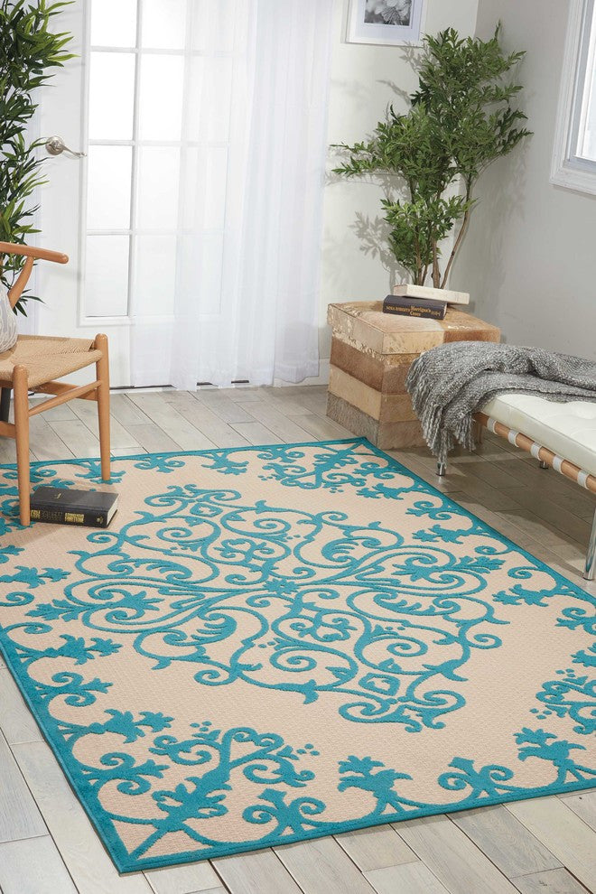 NOURISON ALOHA AQUA AREA RUG