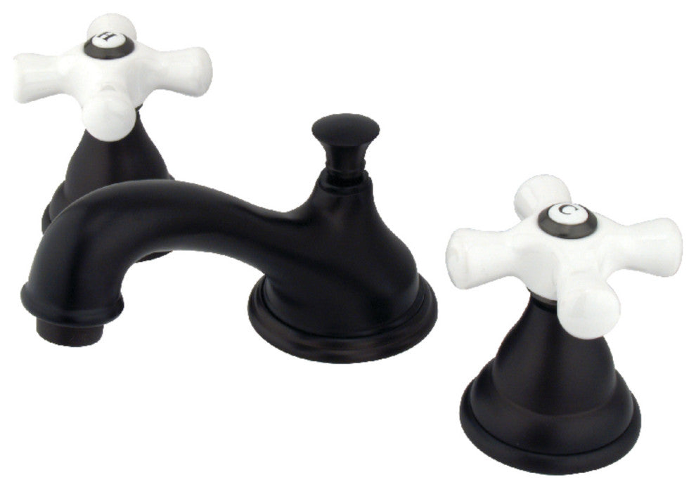 Kingston Brass Widespread Bathroom Faucet With Brass Pop-Up, Oil Rubbed Bronze