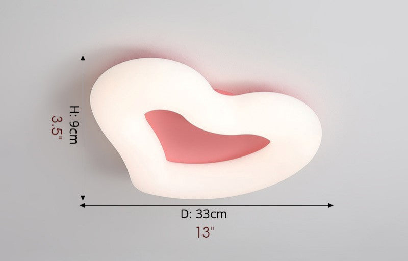 Haacht | Modern Heart-Shaped LED Ceiling Light for kids room, Pink, L13.0xh3.5"