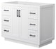 42" Single Bathroom Vanity, White, No Countertop, No Sink, Black Trim