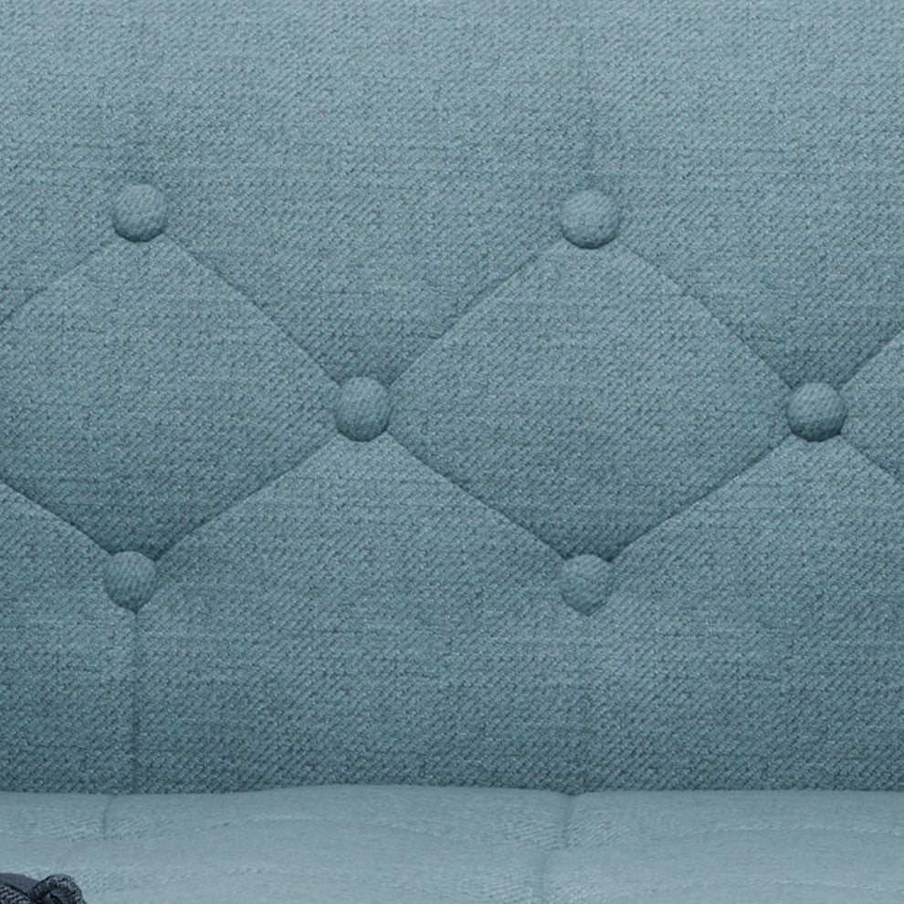 GDF Studio Aidan Mid Century Modern Tufted Fabric Sofa, Blue