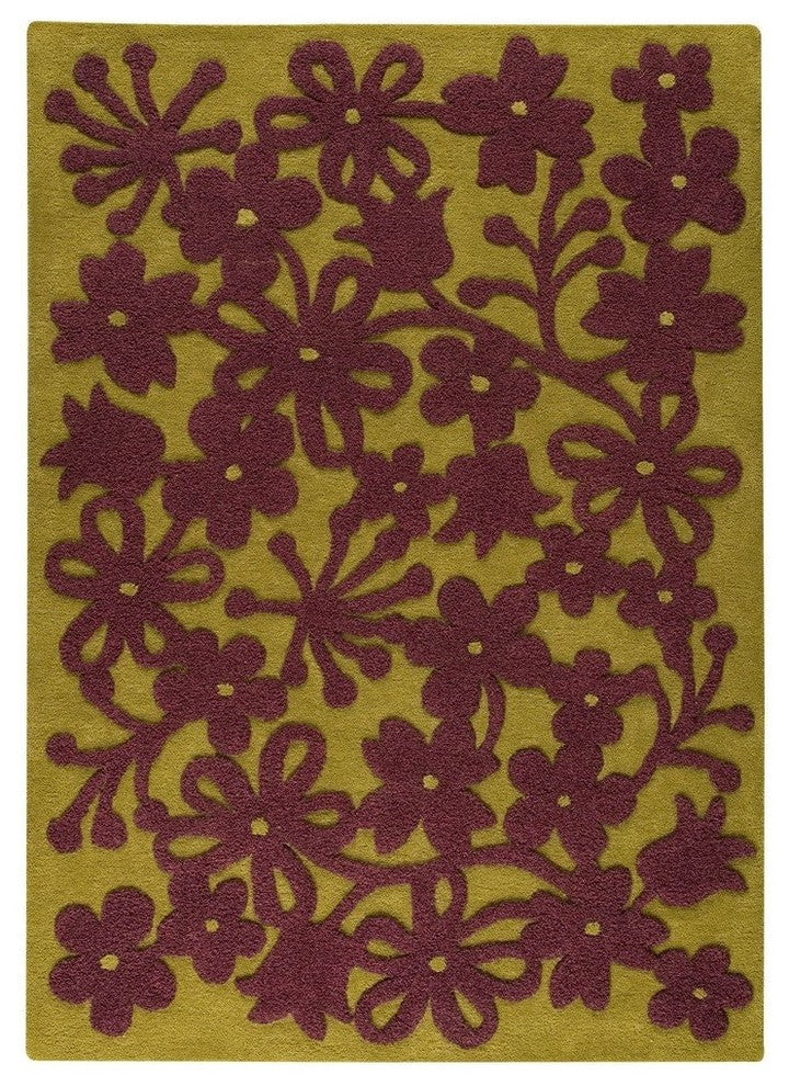 Hand Tufted Green Wool Area Rug