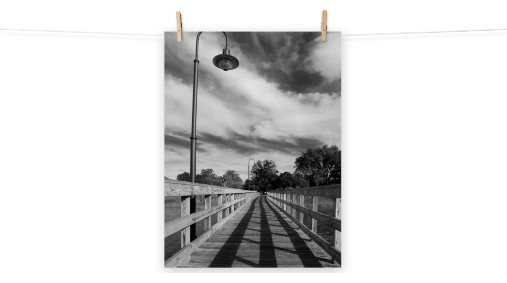 Follow the Lines Black & White Landscape Photo Unframed Wall Art Print, 18" X 24"