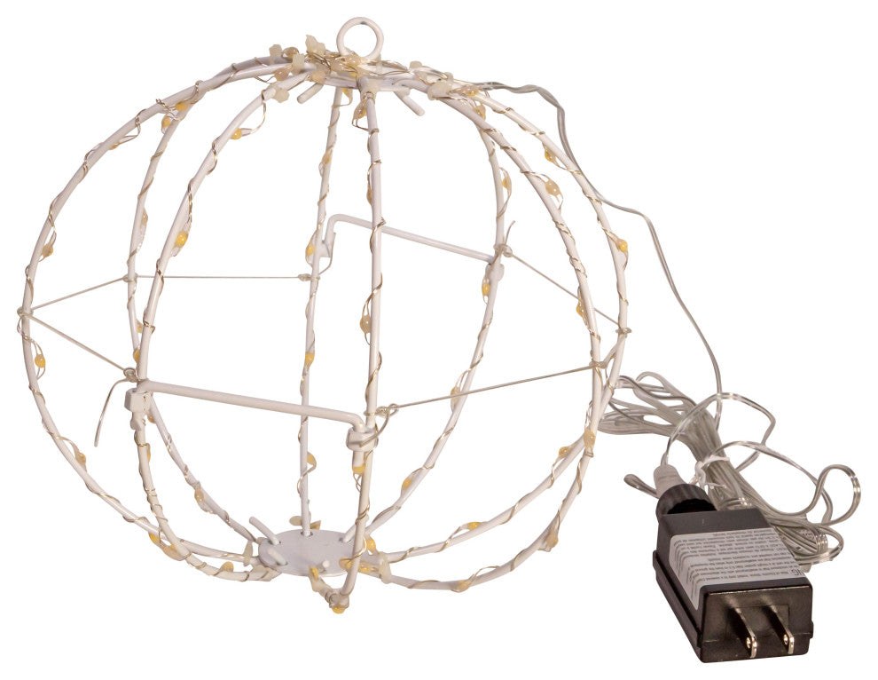 8" Warm White LED Foldable Metal Sphere
