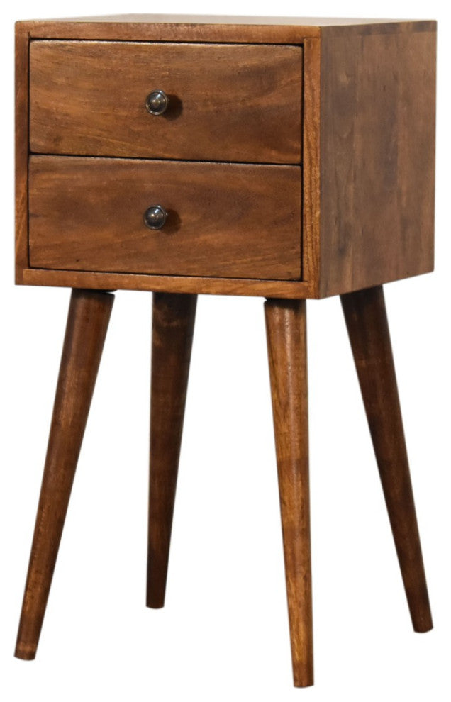 Mini 2 Drawer Chestnut Nightstand