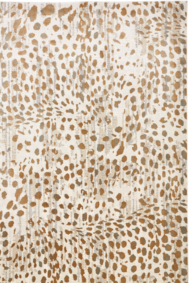 Weave & Wander Vanhorn Animal Print, Brown/Ivory/Tan, 2'10"x7'10"
