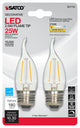 2.5W CA10 LED, Clear, Medium Base, 2700K, 120V, 2-Card
