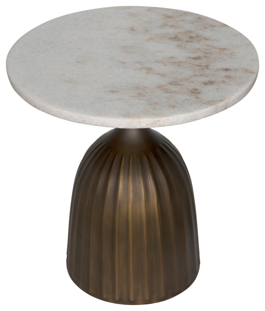 Samuel Side Table, Aged Brass