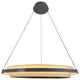 Litza 41-Watt Integrated LED Ringed Silver Circular Pendant