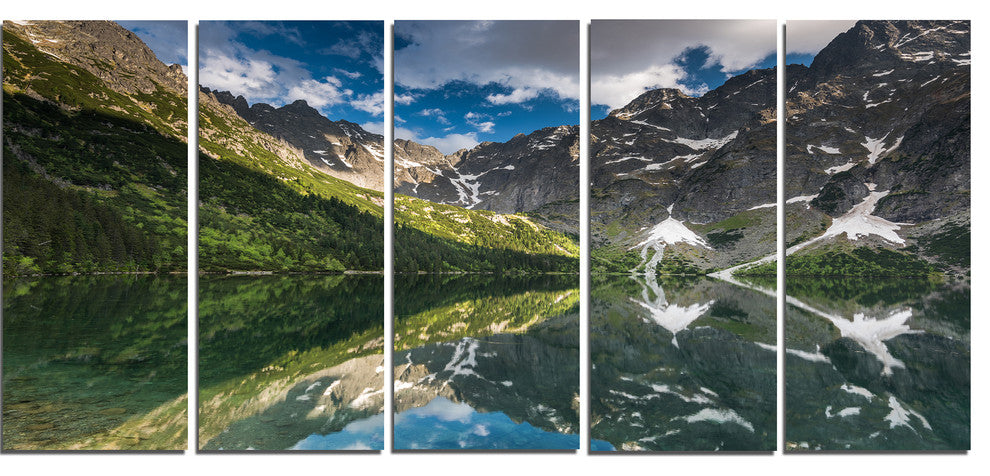 "Reflection of Mountain Peaks" Canvas Print, 5 Panels