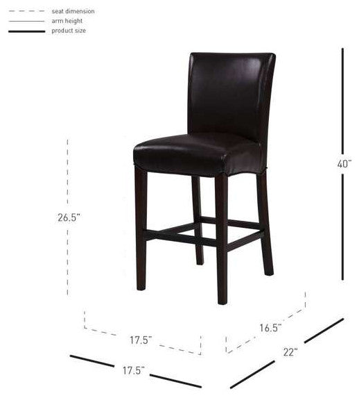 Milton Fabric Stool, Coffee Bean, Counter Stool, Bonded Leather