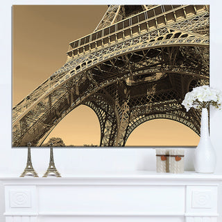 "Iconic Paris Eiffel Tower Side View From Ground" Wall Art, 40"x30"