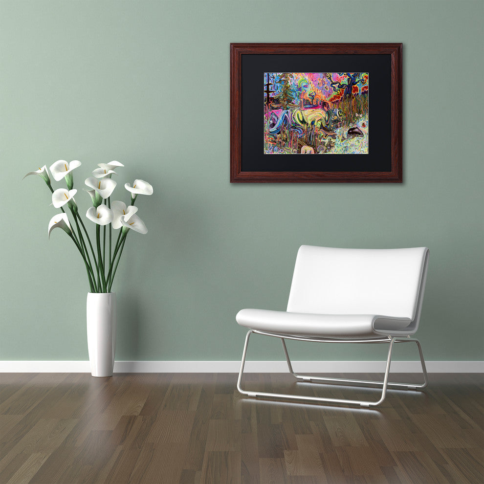 Josh Byer 'Water' Art, Wood Frame, Black Mat, 14x11