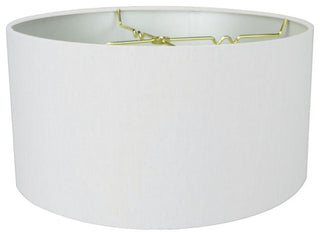 White Linen Shallow Drum Premiere Lampshade 18x18x10