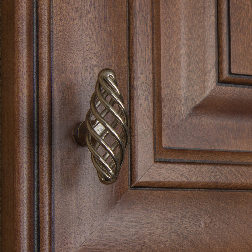 2" Oval Birdcage Knob, Set of 7, Satin Nickel