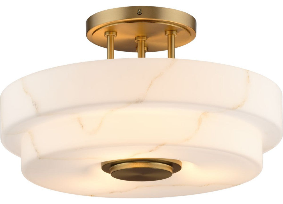 Tosca Collection Three-Light Luxe Semi-Flush Mount Light, Brushed Bronze