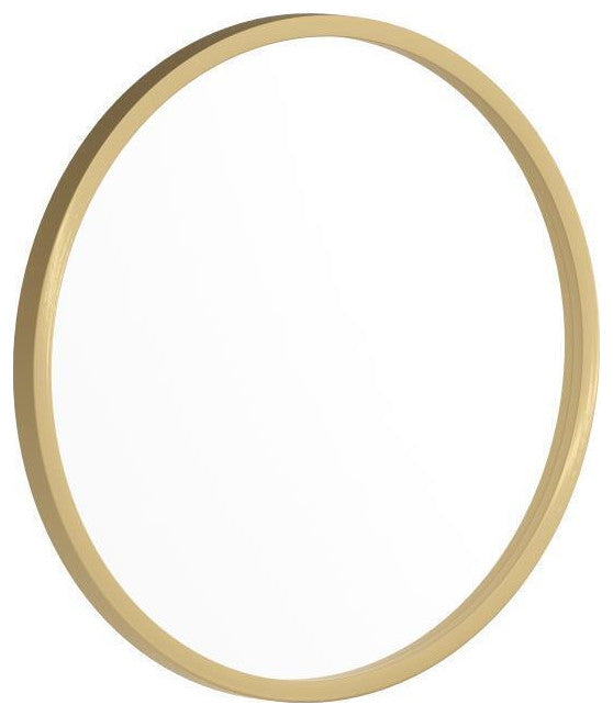 Julianne Round Metal Framed Wall Mirror, Gold, 16"