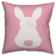 Pink Sitting Bunny Silhouette 18x18 Throw Pillow