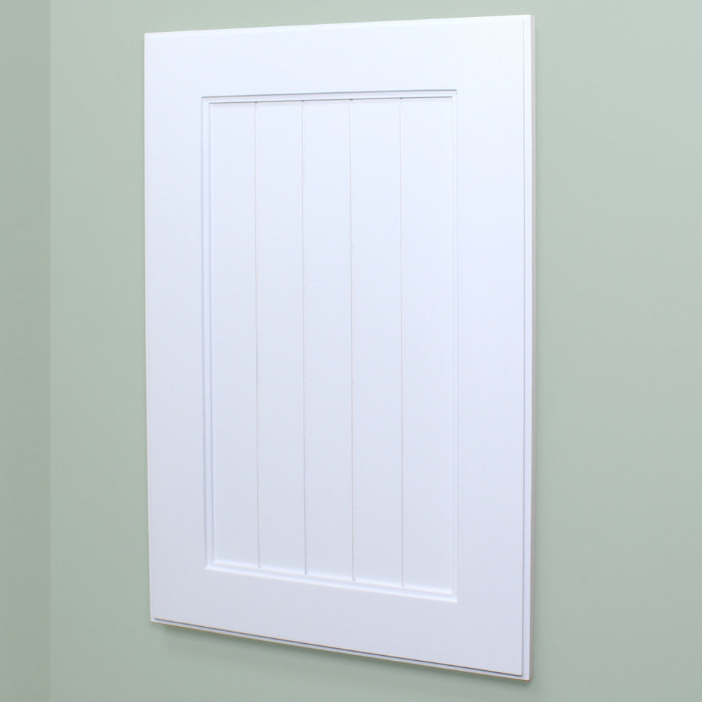 Shaker Style Recessed Medicine Cabinet, White Beadboard, 14"x24"