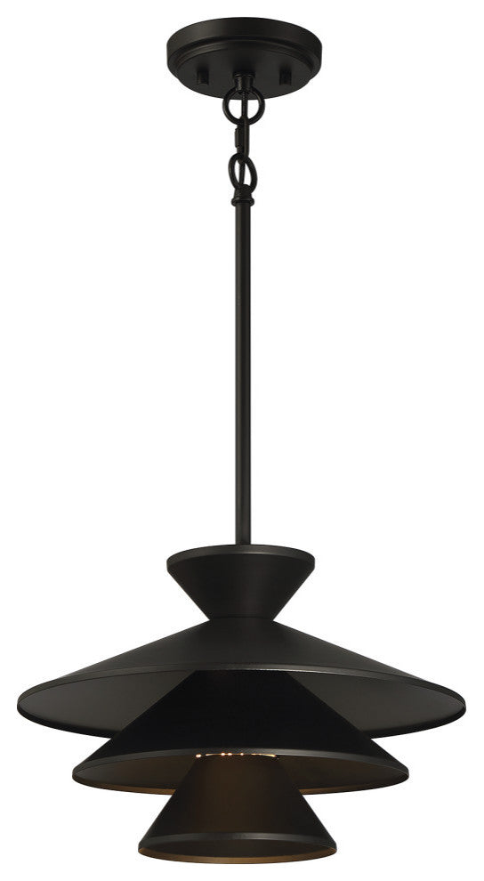 1-Light Pendant, Matte Black