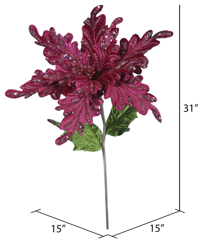 Vickerman Of160145 31" Mauve Velvet Poinsettia Artificial Christmas Pick