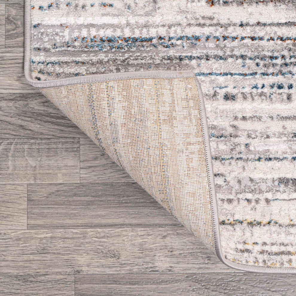 Loom Modern Strie' Gray/Blue/Orange 3 ft. x 5 ft. Area Rug