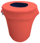 LA Linen Stretch Spandex Trash Can Cover, 32 gal. Round, Coral
