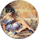 Girl Setting On Floor, Portrait Disc Metal Wall Art, 36"