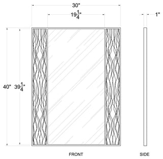 Varaluz 380MI30B Estela 30" W x 40" H Rectangular Steel Framed - Matte Black /
