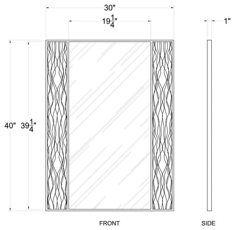Varaluz 380MI30B Estela 30" W x 40" H Rectangular Steel Framed - Matte Black /