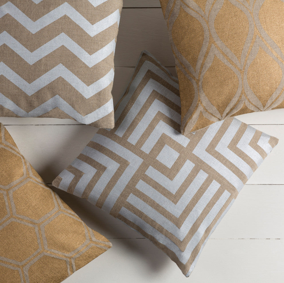 Surya Metallic Stamped MS-008 20" x 20" Pillow Cover