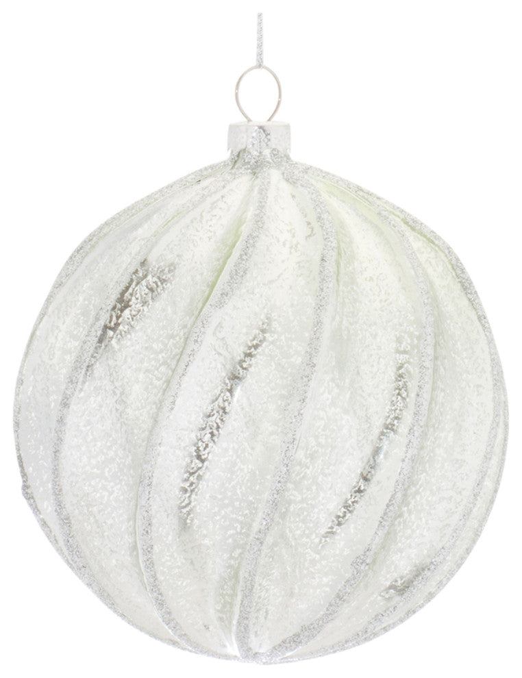 Ribbed Mercury Glass Ball Ornament, Set of 6